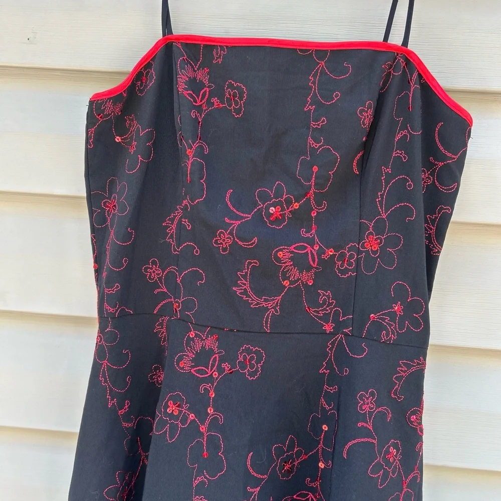 Taboo VTG embroidered dress size L Whimsigoth HOCO y2K sequined fairycore - Picture 2 of 7